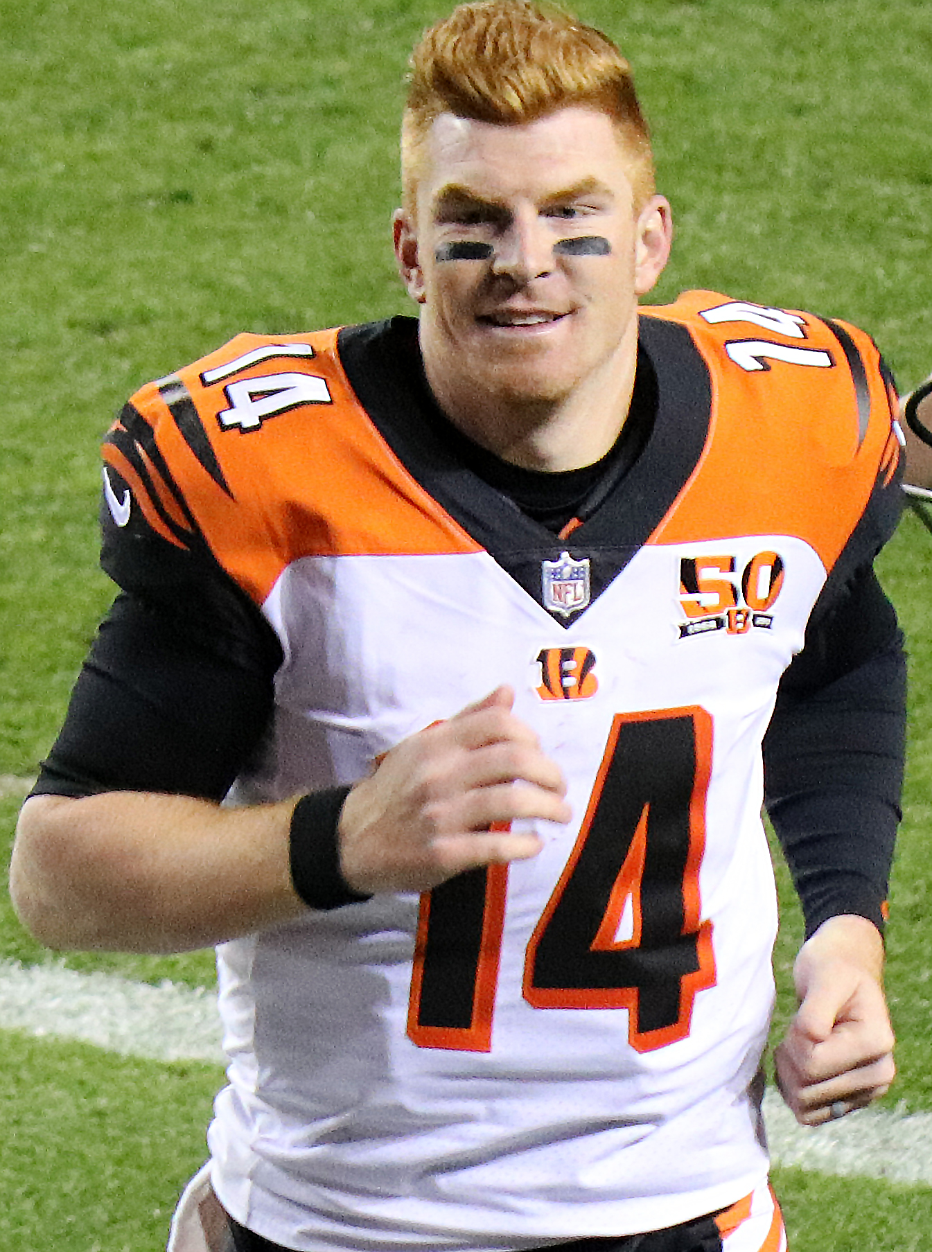 Andy Dalton, November 19, 2017, with Cincinnati. Archival photograph; not a Falcons appearance or an awarded backup role.
