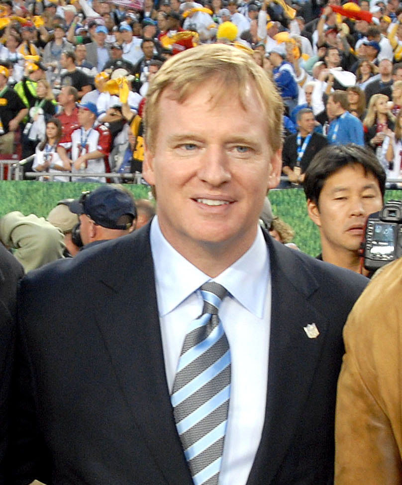Roger Goodell at Super Bowl XLIII, February 1, 2009. Archival league illustration; not a photograph of the October 20 scheduling decision.